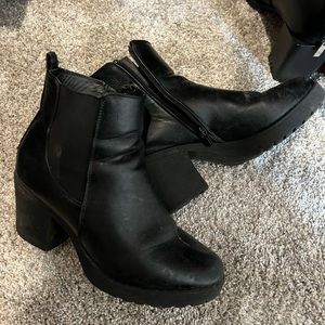 Size 10 Black Leather Booties
